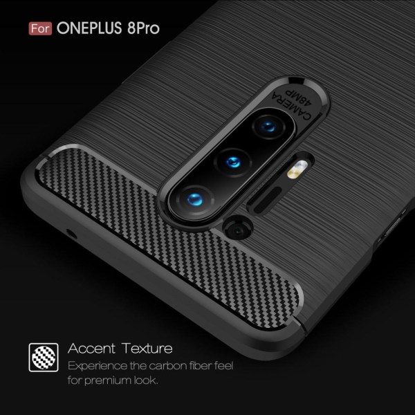 Carbon Fibre Skal OnePlus 8 Pro - Blå Blå