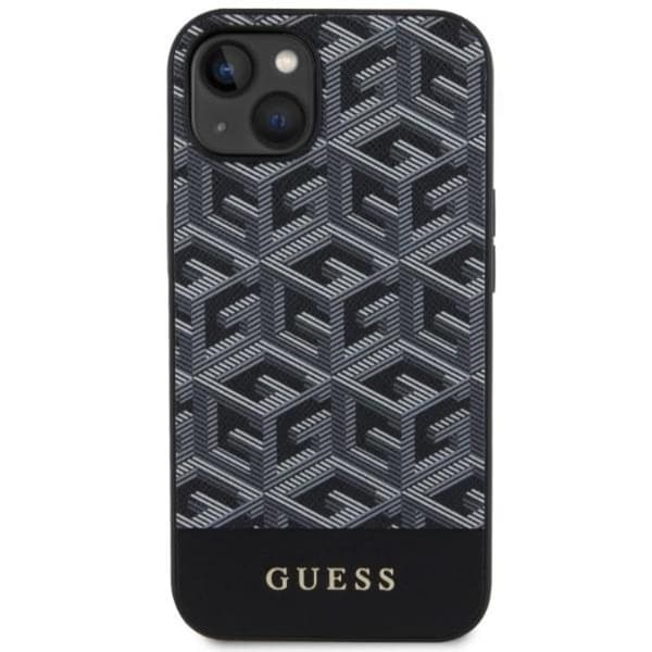 Guess iPhone 14 Plus Mobilskal MagSafe GCube Stripes - Sort Black