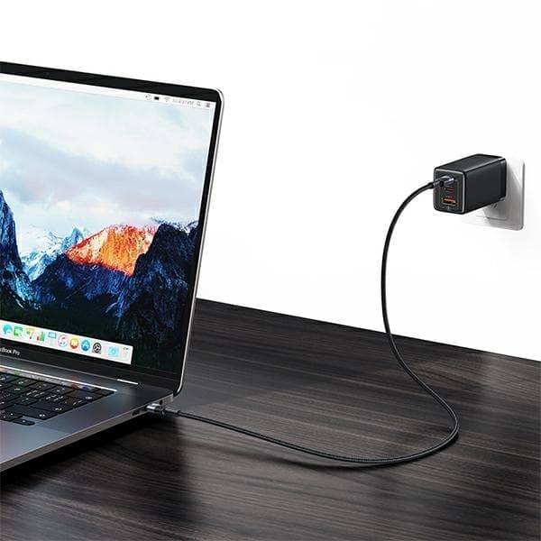 USAMS SY Series USB-C/USB-C Kabel flätad 240W 1,2 m SJ727USB01 – Stål