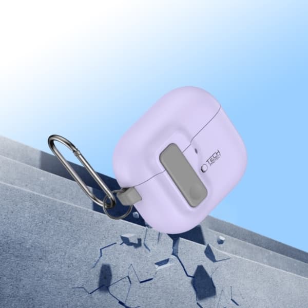 Tech-Protect Airpods 4-etui Slim Hook - Lavendel Lila