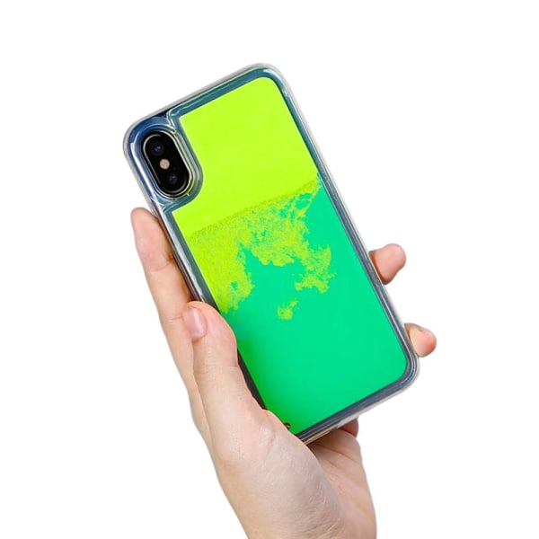 Liquid Neon Sand cover til iPhone X - Grøn Green