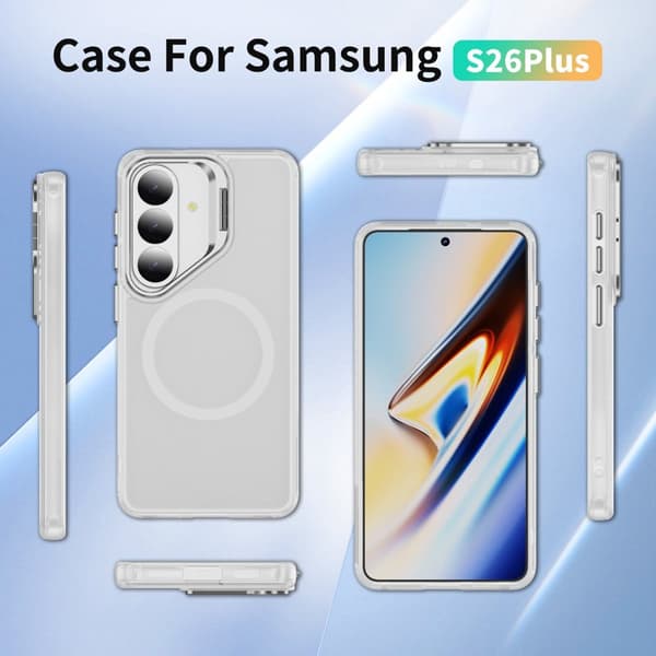 Mobilskal för Samsung Galaxy S26 Plus Magnetiskt Kickstand Plast - Transparent