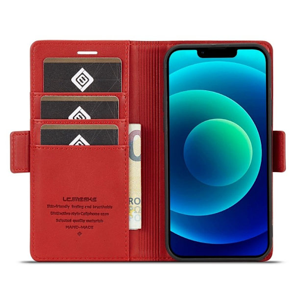 LC.IMEEKE iPhone 14 Plus Plånboksfodral i Konstläder - Röd
