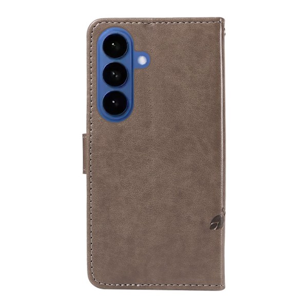 Plånboksfodral för Samsung Galaxy S26 Plus Konstläder Blommönster - Grå