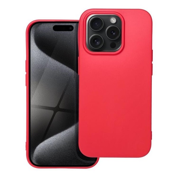 iPhone 15 Pro -mobiilisuojus, pehmeä - punainen