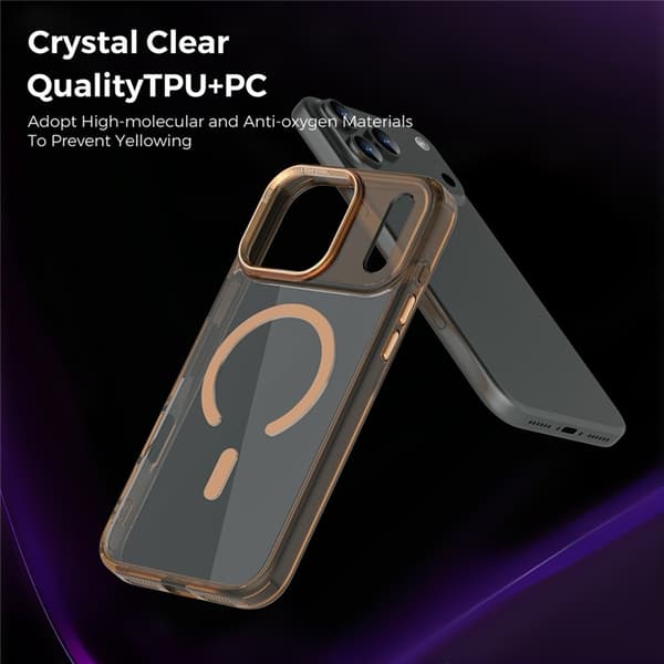Mobilskal till iPhone 17 Pro MagSafe Transparent TPU+PC - Guld Guld