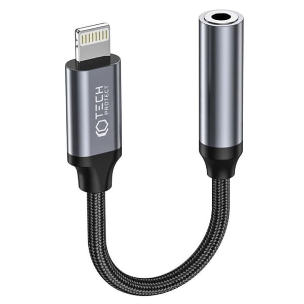 Tech-Protect Lightning til Mini Jack (3,5 mm) Adapter - Sort Svart