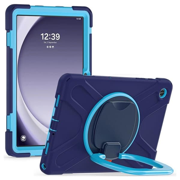 Mobilskal till Galaxy Tab A9 Plus Kickstand Handle Grip - Svart / Blå Svart