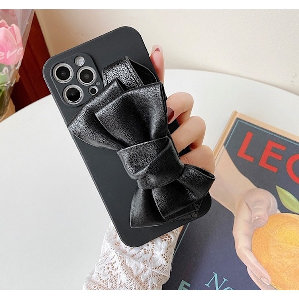 Bowknot Läderrem iPhone 13 Mini Skal - Svart Svart