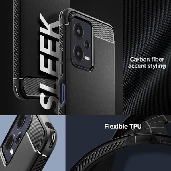 Spigen Mobilskal till Xiaomi Redmi Note 12 Rugged Armor - Svart