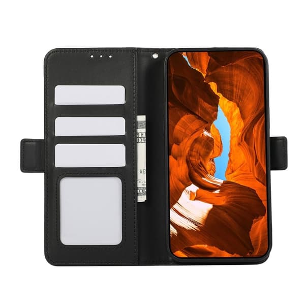 ABEEL iPhone 15 Plånboksfodral RFID Blocker Konstläder Ställ - Svart