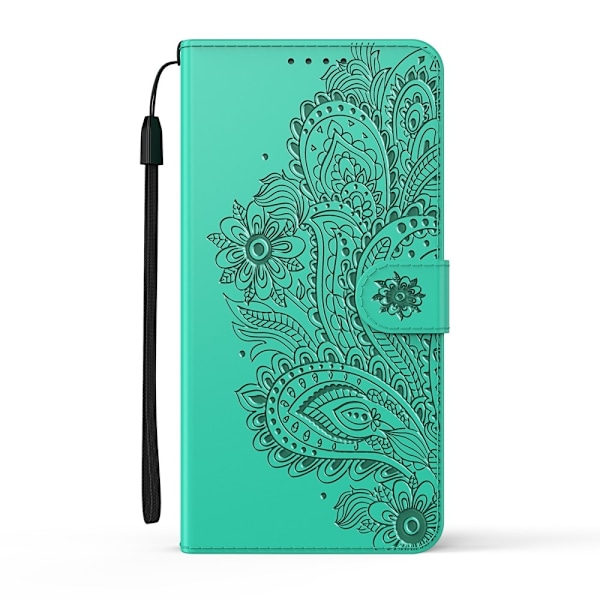 Blommor iPhone 13 Pro Max Plånboksfodral - Turkos