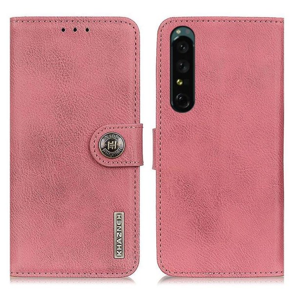 KHAZNEH Sony Xperia 1 IV lompakkokotelo Magneettinen läppä - vaaleanpunainen