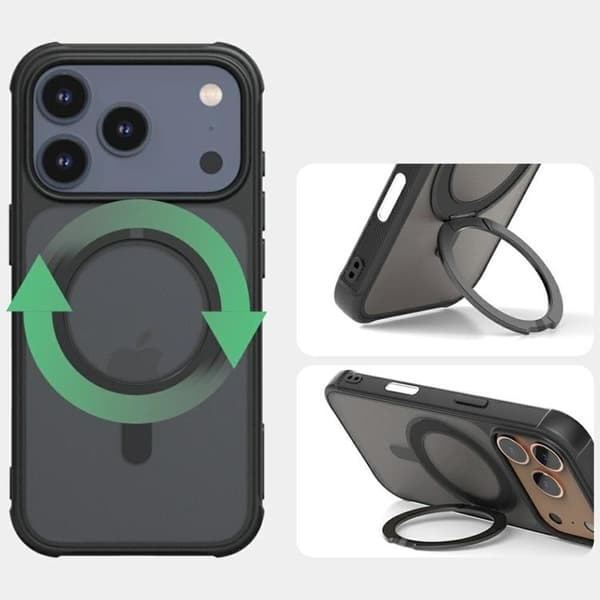 Araree Telefontaske til iPhone 17 Pro MagSafe Duple M Stand - Sort Svart