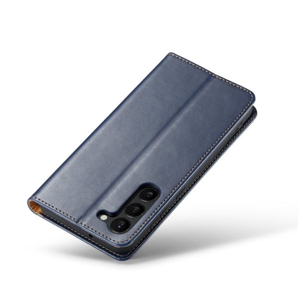 FIERRE SHANN för Samsung Galaxy S24+ Plånboksfodral Konstläder - Blå