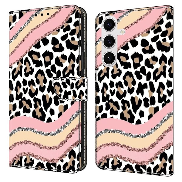 Samsung Galaxy S26 Plus Plånboksfodral Ställning Mönstertryck - Randig Leopard