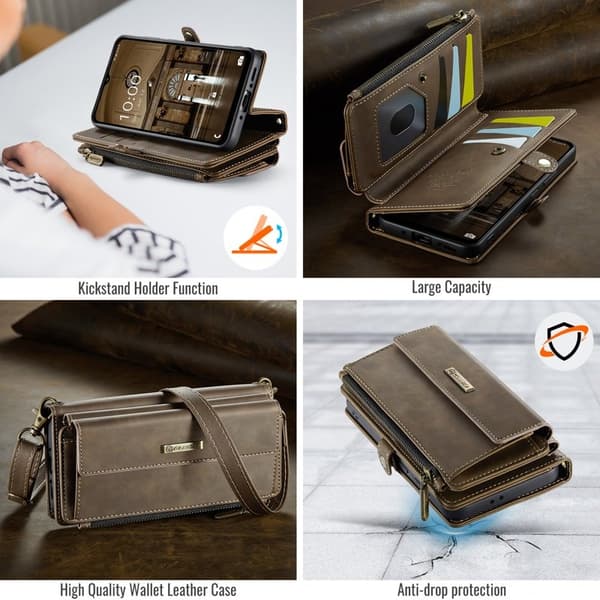 CASEME Konstläder Plånboksfodral för Samsung Galaxy A56 5G - Brun