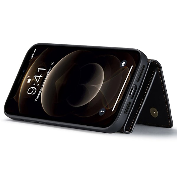 DG.MING Magnetiskt Konstläder Plånboksfodral iPhone 15 Plus - Svart