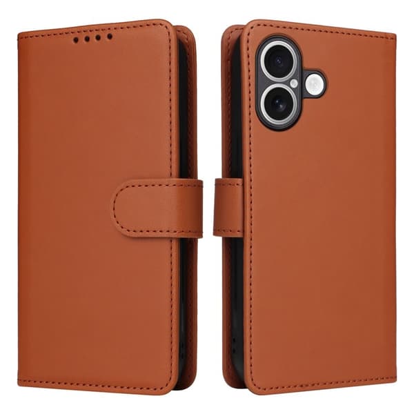 BETOPNICE iPhone 17 Plånboksfodral Magnetiskt Detachable Konstläder - Brun