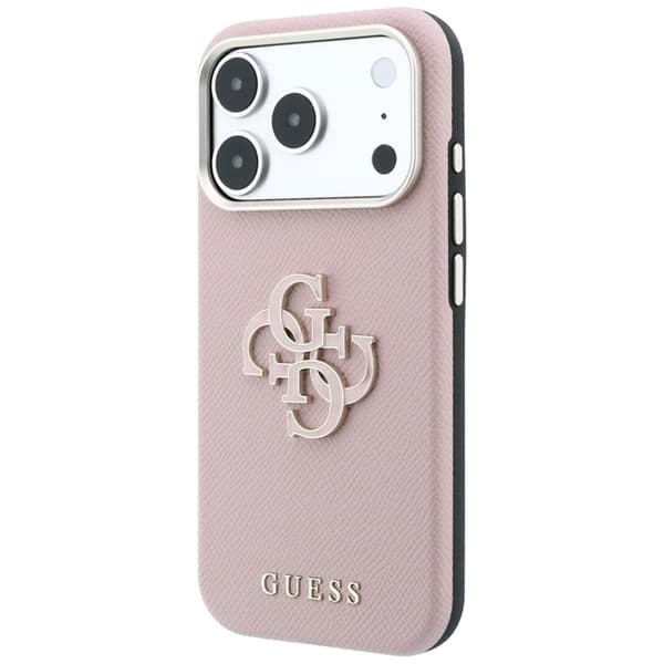 Guess Mobilskal För iPhone 18 Pro Max/17 Pro Max Grained & Big Resin Logo - Rosa Rosa