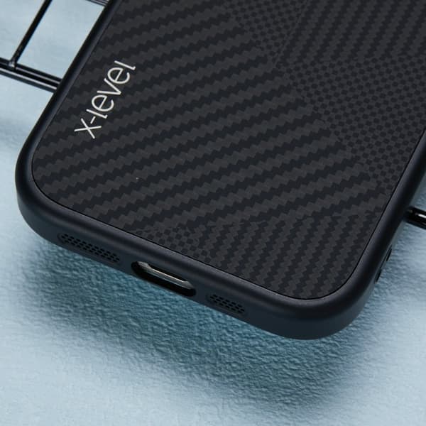 X-LEVEL Mobilskal till iPhone 16 Pro Max Magnetisk Svart Rhombus Textur