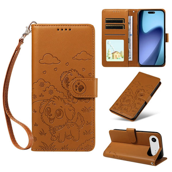 iPhone Air Konstläder Plånboksfodral RFID-Skydd med handledsrem - Brun Brun