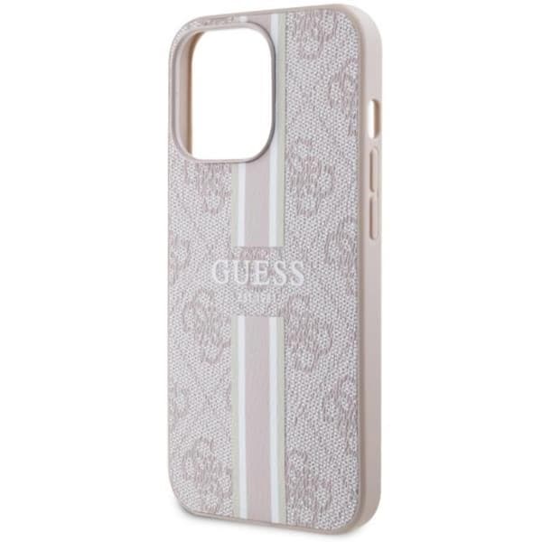 Guess Mobilskal till iPhone 13 Pro Max MagSafe Printed Stripes - Rosa Rosa