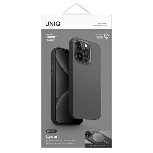 UNIQ Mobilskal till iPhone 15 Pro Max MagSafe Lyden DS - Träkolgrå