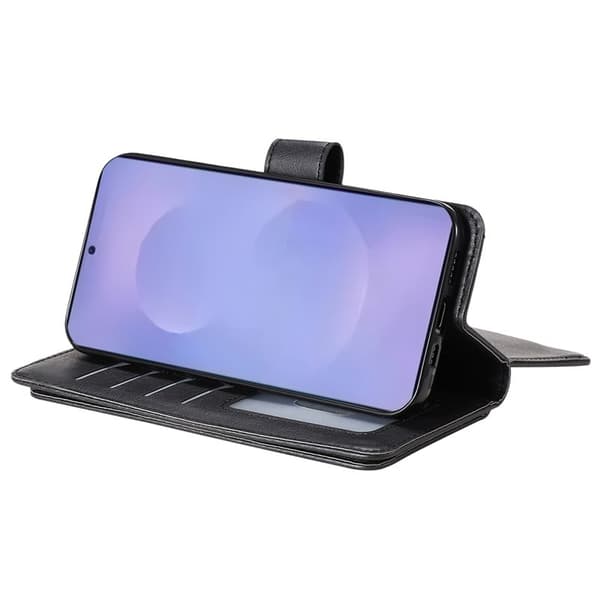 Samsung Galaxy S26 / S26 Pro Ställ Plånboksfodral Konstläder - Svart