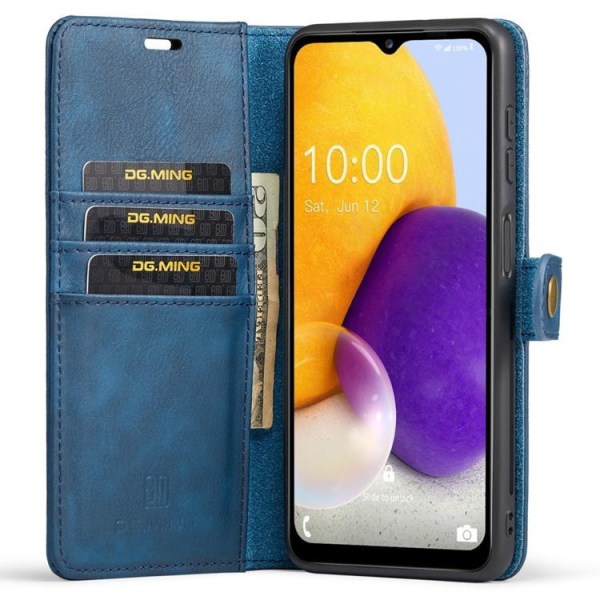 DG.MING Folio Flip irrotettava lompakkokotelo Galaxy A13 4G - sininen