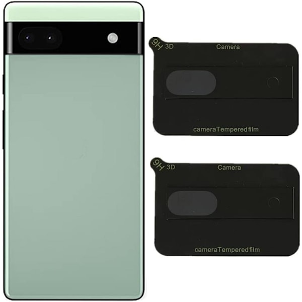 [2-PACK] Google Pixel 6a Härdat glas Kameralinsskydd - Svart Svart