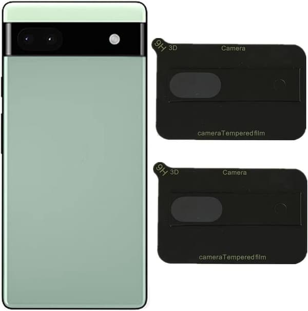 [2-PAK] Google Pixel 6a Hærdet glas Kameralinsebeskyttelse - Sort Black