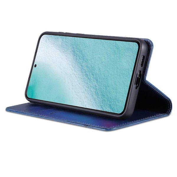 AZNS Samsung Galaxy S24+ Plånboksfodral Konstläder - Scratch-resistant - Blå