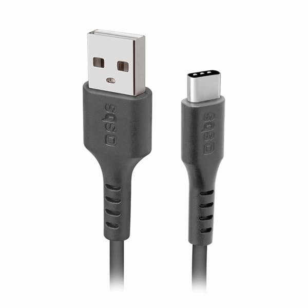 SBS USB-A - USB-C Kabel 2m - Svart Svart