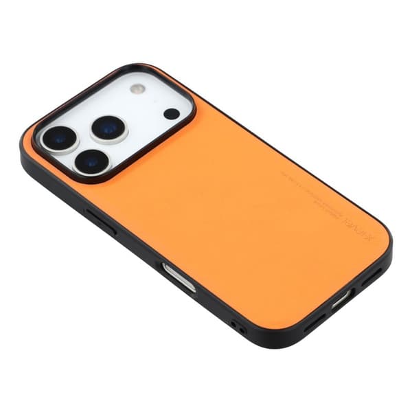 X-LEVEL Bojue-3 Mobilskal till iPhone 17 Pro Läderbelagd Orange