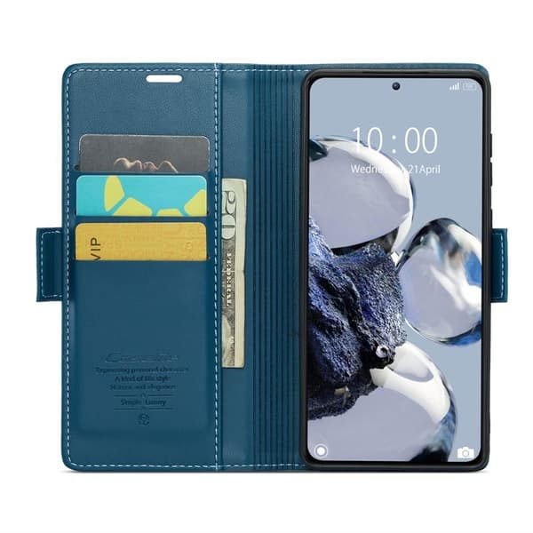 CASEME Plånboksfodral Konstläder för Xiaomi 12T 5G - Blå