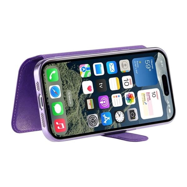 CASENEO Mobilskal till iPhone 16 Plus TPU Inre - Äkta läder - Lila