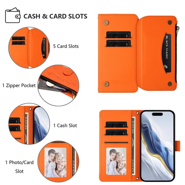 iPhone Air Plånboksfodral Butterfly Floral Imprint - Orange Orange