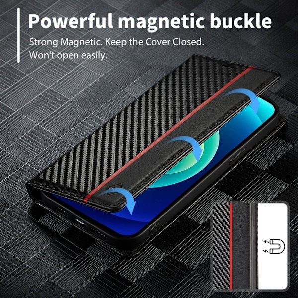 LC.IMEEKE iPhone 15 Pro Max Plånboksfodral Konstläder - Vertikal rand