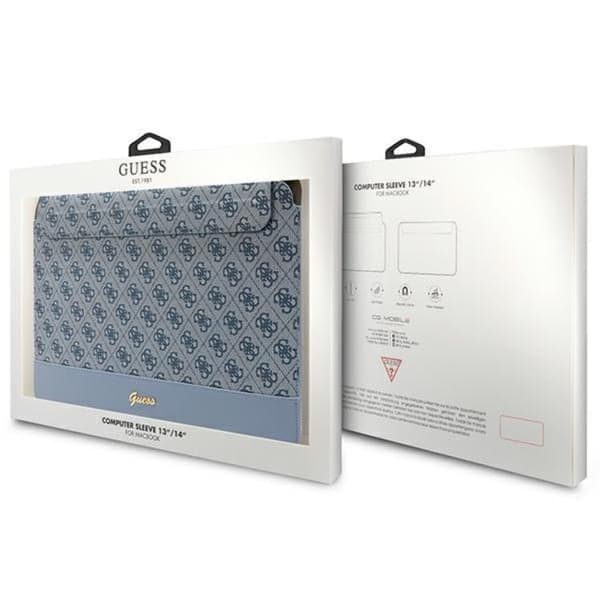 Guess Computer Sleeve 14\" 4G Stripe Metal Logo - Blå Blå