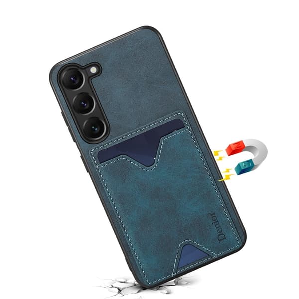 DENIOR Mobilskal till Samsung Galaxy S24 Plus Stöttålig Läder+TPU Blå