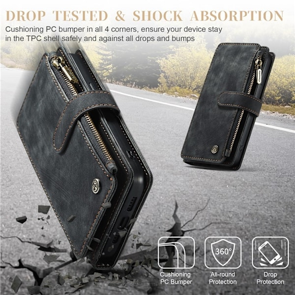 CASEME iPhone 15 Pro Max Plånboksfodral C30 Zipper - Svart Svart