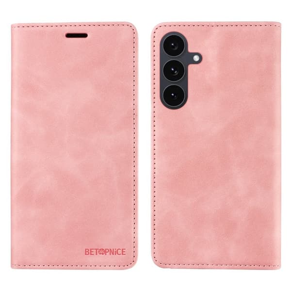 BETOPNICE Samsung Galaxy S25 FE Plånboksfodral Konstläder - Rosa