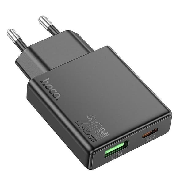 Hoco Snabbladdare PD 20W USB-A USB-C QC3.0 3A N38 - Svart