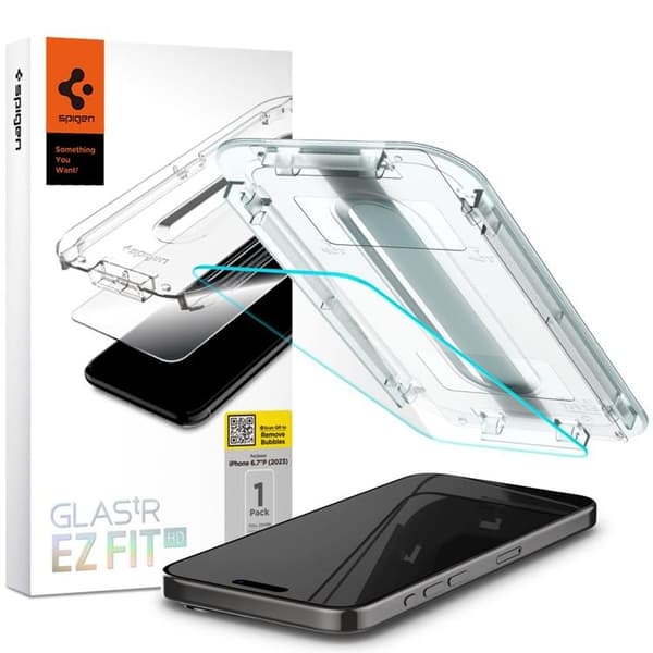 Spigen iPhone 15 Plus Härdat Glas Skärmskydd 'EZ' Fit - Clear Transparent