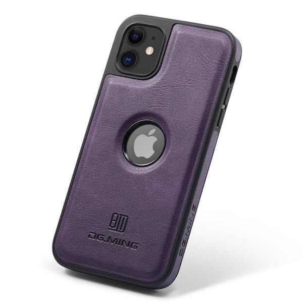 DG.MING Mobilskal till iPhone 11 PU Läder Coated PC+TPU - Lila