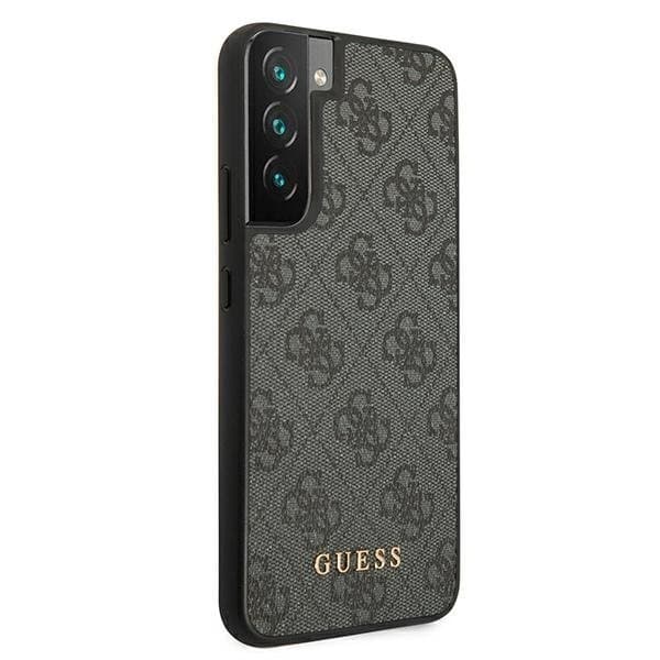 Guess Metal Guld Logo Taske til Galaxy S22 - Grå Grey