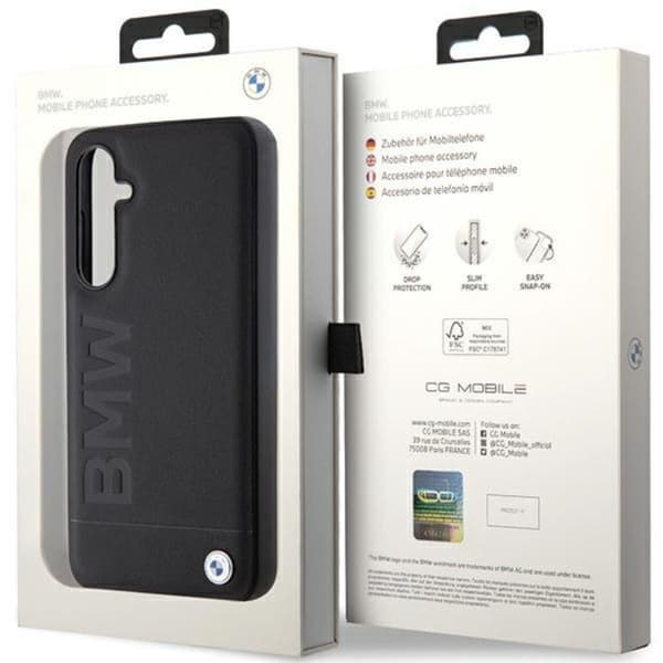 BMW Galaxy S23 FE Mobilskal Læder Hot Stamp - Sort Black