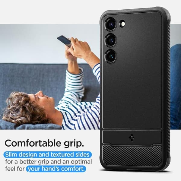 Spigen Galaxy S23 -kuori Rugged Armor - Musta Svart