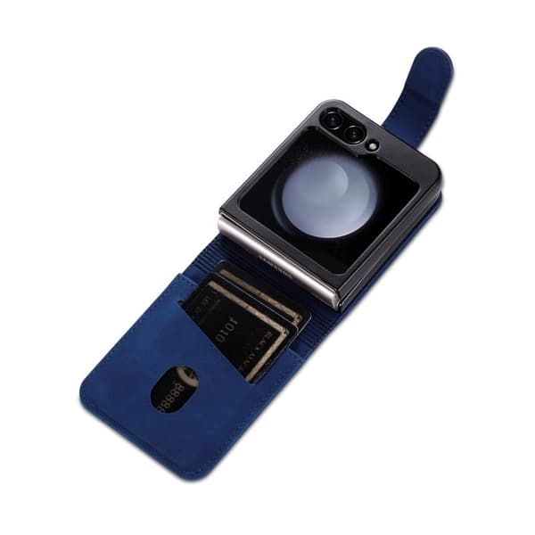 AZNS Samsung Galaxy Z Flip7 FE Plånboksfodral Konstläder - Blå
